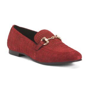 CRUZA Made In Portugal Suede Croc Pattern Flats